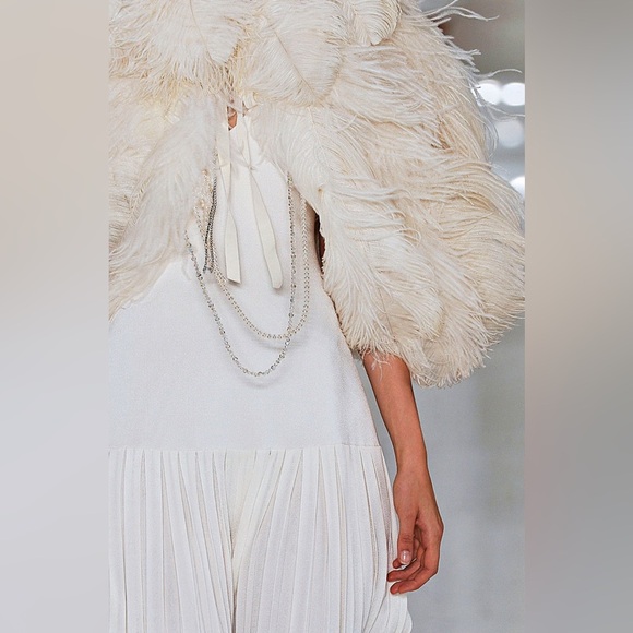 Ralph Lauren Collection White Mini Cocktail Dress Flare Drop Waist Runway 2012 S - Picture 7 of 13